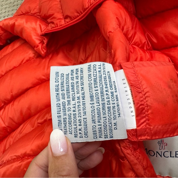 Moncler Lans Short Down Jacket orange size 3 - Picture 8 of 14